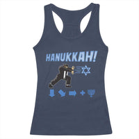 Funny Hanukkah Arcade Game Racerback Tank Top Jewish Fighter Menorah Star Of David - Wonder Print Shop