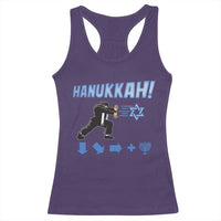 Funny Hanukkah Arcade Game Racerback Tank Top Jewish Fighter Menorah Star Of David - Wonder Print Shop