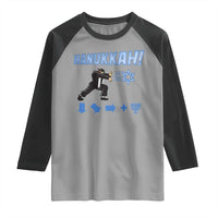 Funny Hanukkah Arcade Game Raglan Shirt Jewish Fighter Menorah Star Of David - Wonder Print Shop