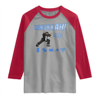 Funny Hanukkah Arcade Game Raglan Shirt Jewish Fighter Menorah Star Of David - Wonder Print Shop