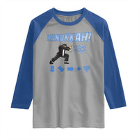 Funny Hanukkah Arcade Game Raglan Shirt Jewish Fighter Menorah Star Of David - Wonder Print Shop