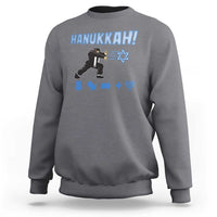 Funny Hanukkah Arcade Game Sweatshirt Jewish Fighter Menorah Star Of David - Wonder Print Shop