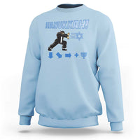 Funny Hanukkah Arcade Game Sweatshirt Jewish Fighter Menorah Star Of David - Wonder Print Shop
