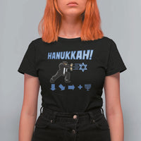 Funny Hanukkah Arcade Game T Shirt For Women Jewish Fighter Menorah Star Of David - Wonder Print Shop