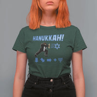 Funny Hanukkah Arcade Game T Shirt For Women Jewish Fighter Menorah Star Of David - Wonder Print Shop