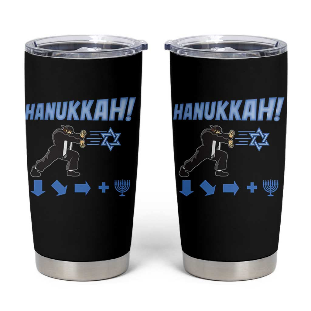 Funny Hanukkah Arcade Game Tumbler Cup Jewish Fighter Menorah Star Of David - Wonder Print Shop