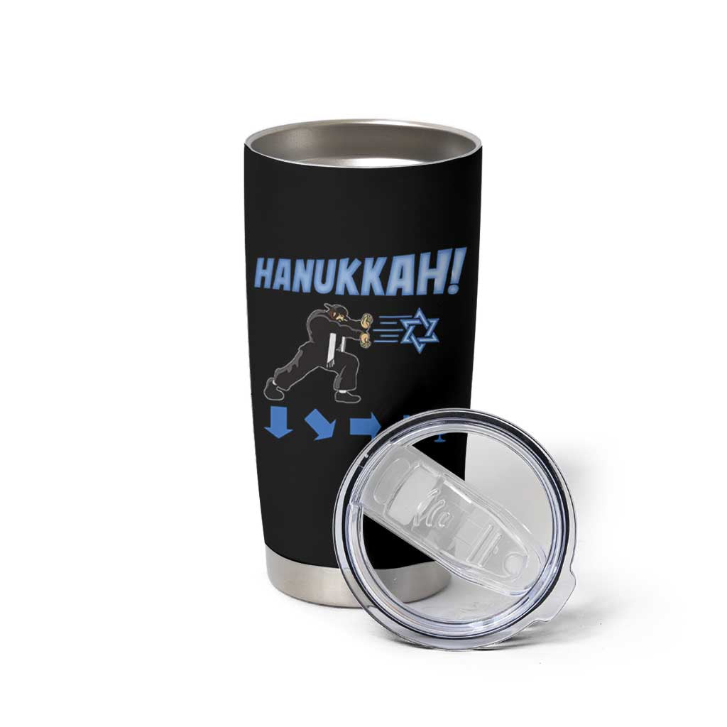 Funny Hanukkah Arcade Game Tumbler Cup Jewish Fighter Menorah Star Of David - Wonder Print Shop