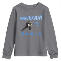 Funny Hanukkah Arcade Game Youth Sweatshirt Jewish Fighter Menorah Star Of David - Wonder Print Shop