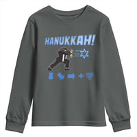 Funny Hanukkah Arcade Game Youth Sweatshirt Jewish Fighter Menorah Star Of David - Wonder Print Shop