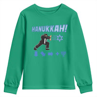 Funny Hanukkah Arcade Game Youth Sweatshirt Jewish Fighter Menorah Star Of David - Wonder Print Shop