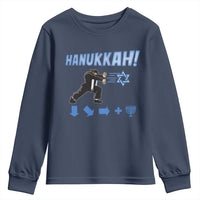 Funny Hanukkah Arcade Game Youth Sweatshirt Jewish Fighter Menorah Star Of David - Wonder Print Shop