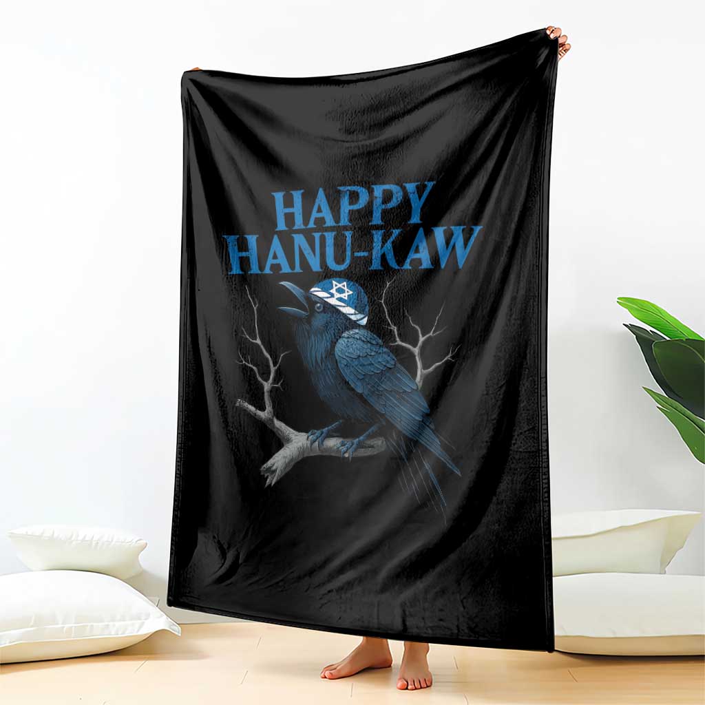 Funny Hanukkah Crow Throw Blanket Happy Hanukaw Jewish Holiday - Wonder Print Shop