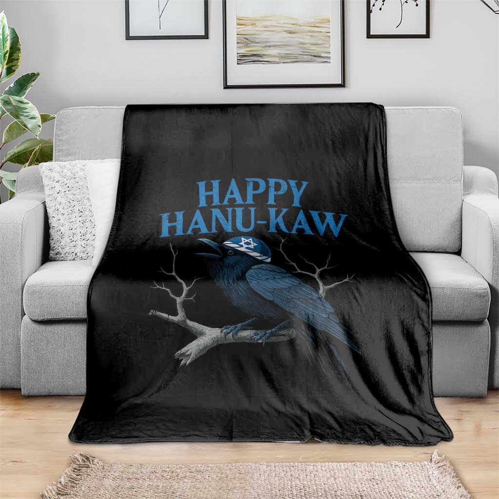 Funny Hanukkah Crow Throw Blanket Happy Hanukaw Jewish Holiday - Wonder Print Shop