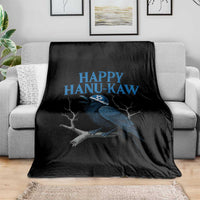 Funny Hanukkah Crow Throw Blanket Happy Hanukaw Jewish Holiday - Wonder Print Shop