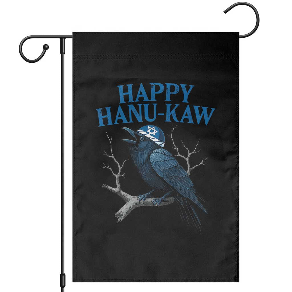 Funny Hanukkah Crow Garden Flag Happy Hanukaw Jewish Holiday - Wonder Print Shop