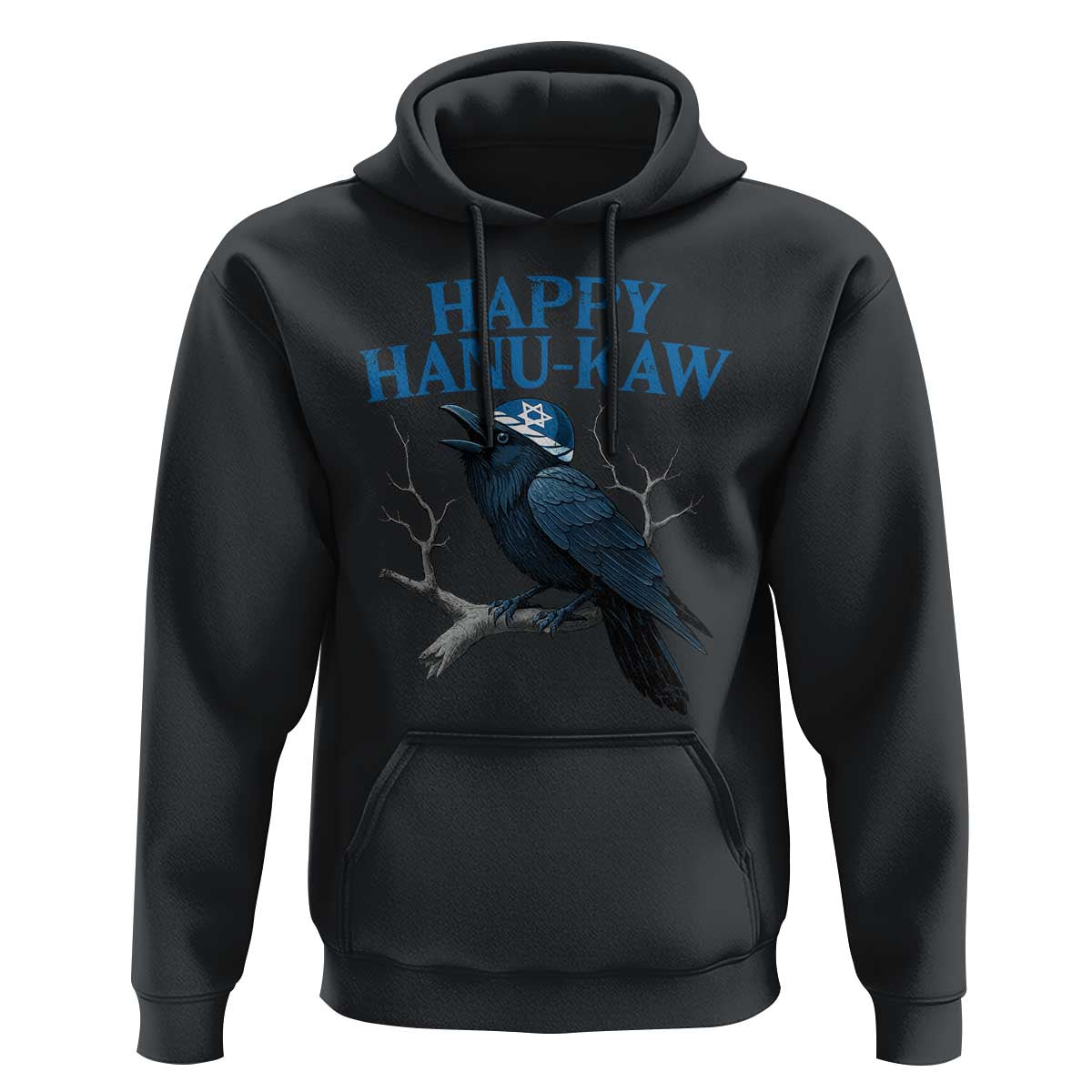 Funny Hanukkah Crow Hoodie Happy Hanukaw Jewish Holiday - Wonder Print Shop
