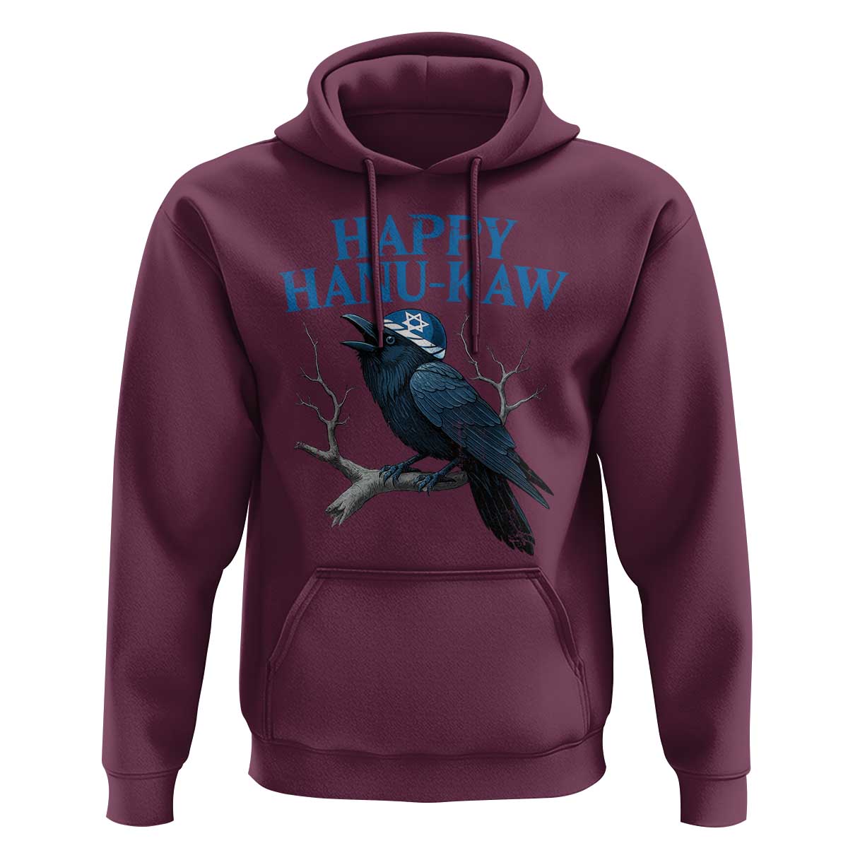 Funny Hanukkah Crow Hoodie Happy Hanukaw Jewish Holiday - Wonder Print Shop