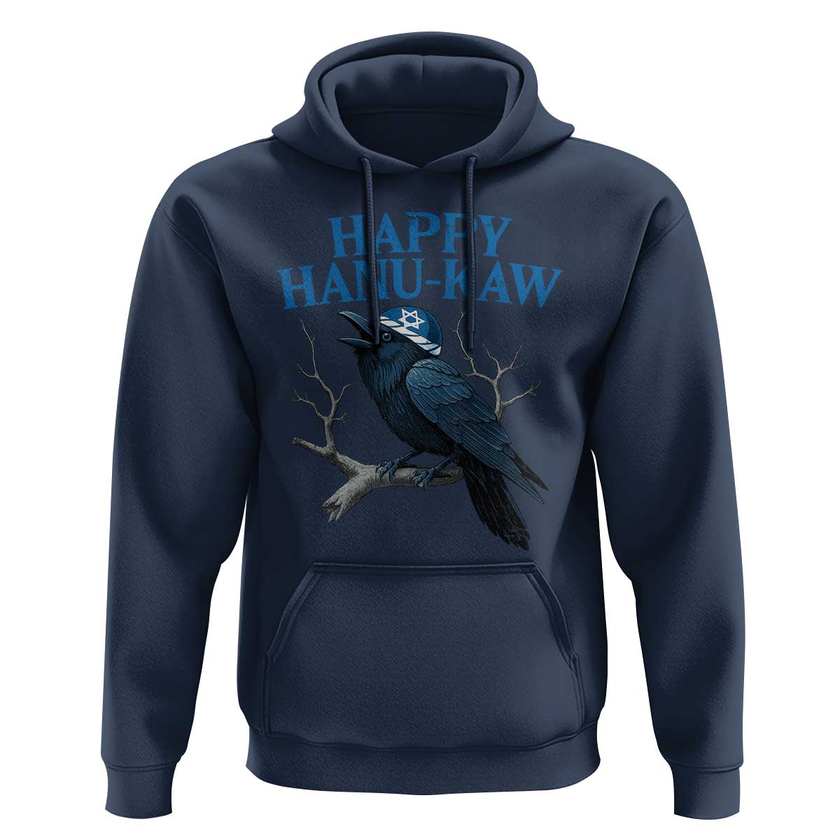 Funny Hanukkah Crow Hoodie Happy Hanukaw Jewish Holiday - Wonder Print Shop