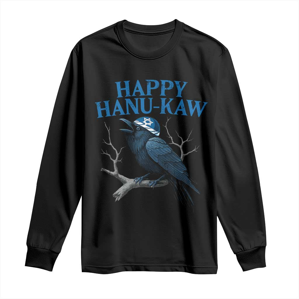 Funny Hanukkah Crow Long Sleeve Shirt Happy Hanukaw Jewish Holiday - Wonder Print Shop