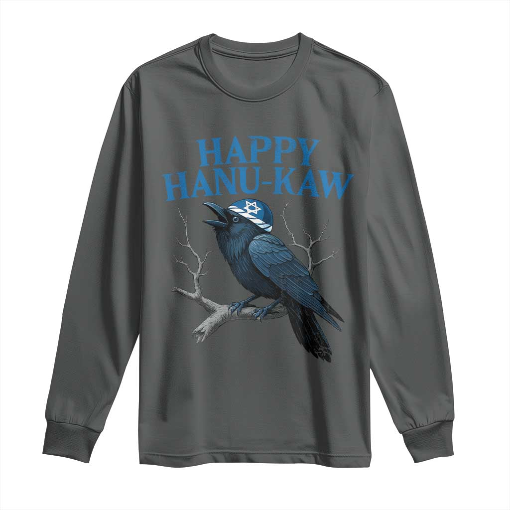 Funny Hanukkah Crow Long Sleeve Shirt Happy Hanukaw Jewish Holiday - Wonder Print Shop