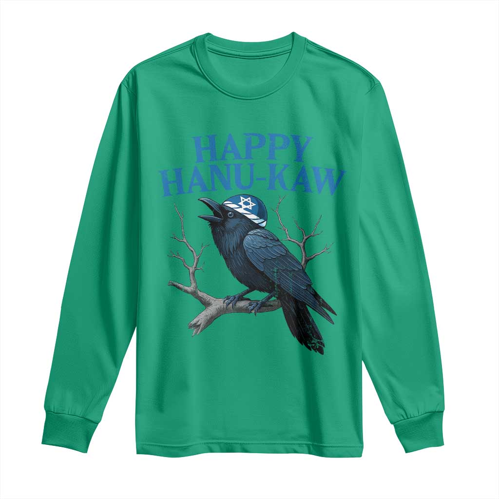 Funny Hanukkah Crow Long Sleeve Shirt Happy Hanukaw Jewish Holiday - Wonder Print Shop
