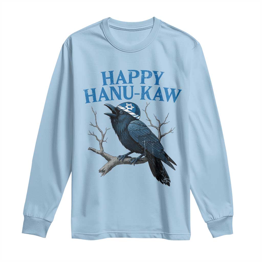 Funny Hanukkah Crow Long Sleeve Shirt Happy Hanukaw Jewish Holiday - Wonder Print Shop