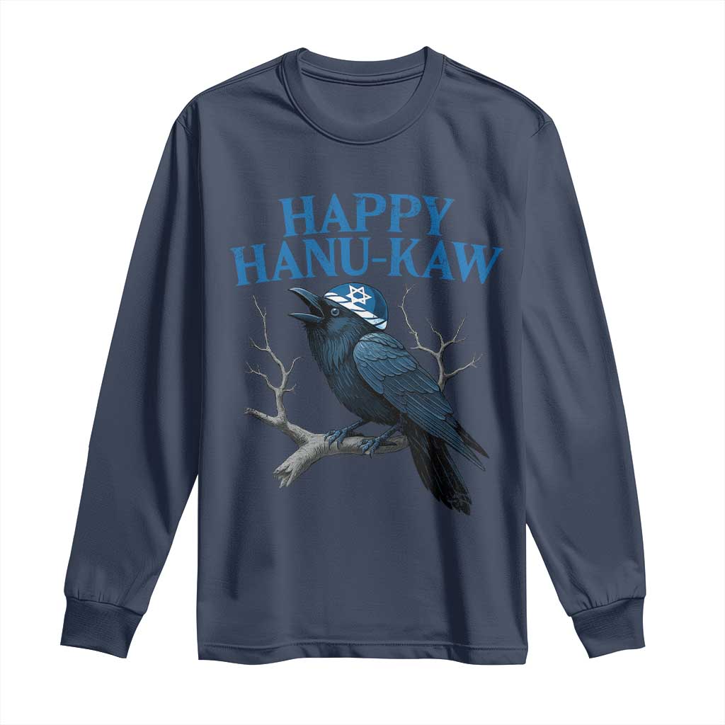 Funny Hanukkah Crow Long Sleeve Shirt Happy Hanukaw Jewish Holiday - Wonder Print Shop
