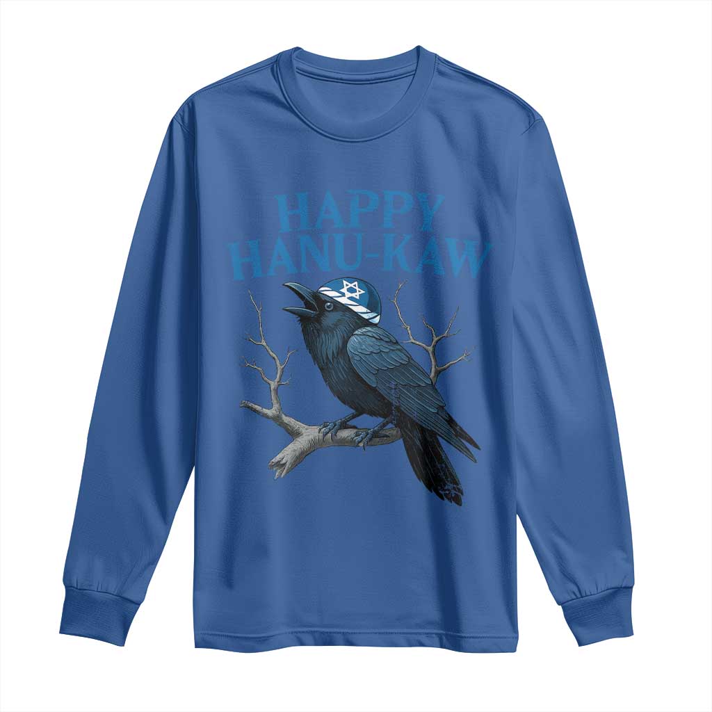 Funny Hanukkah Crow Long Sleeve Shirt Happy Hanukaw Jewish Holiday - Wonder Print Shop