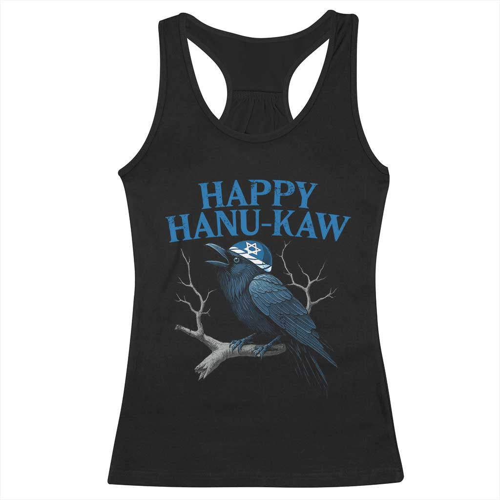 Funny Hanukkah Crow Racerback Tank Top Happy Hanukaw Jewish Holiday - Wonder Print Shop