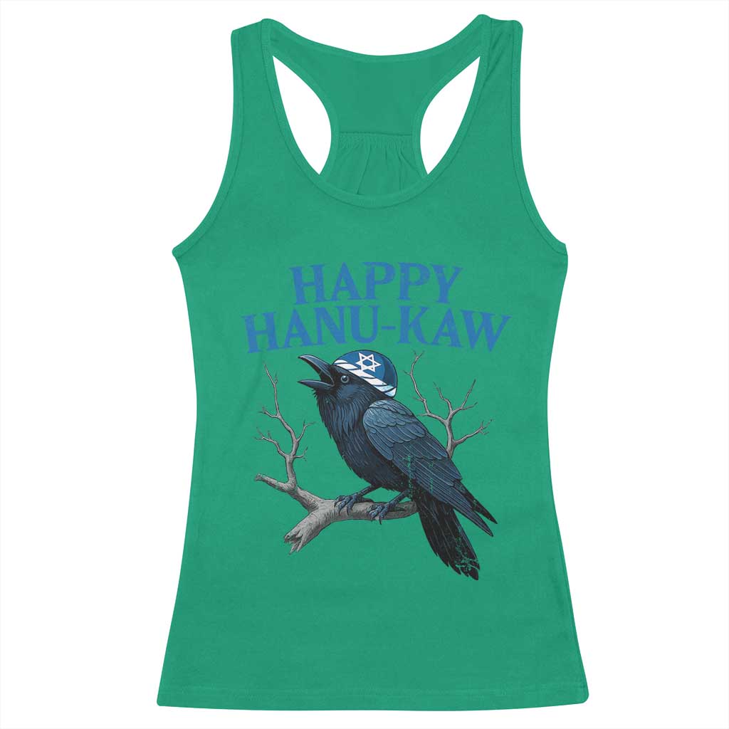 Funny Hanukkah Crow Racerback Tank Top Happy Hanukaw Jewish Holiday - Wonder Print Shop