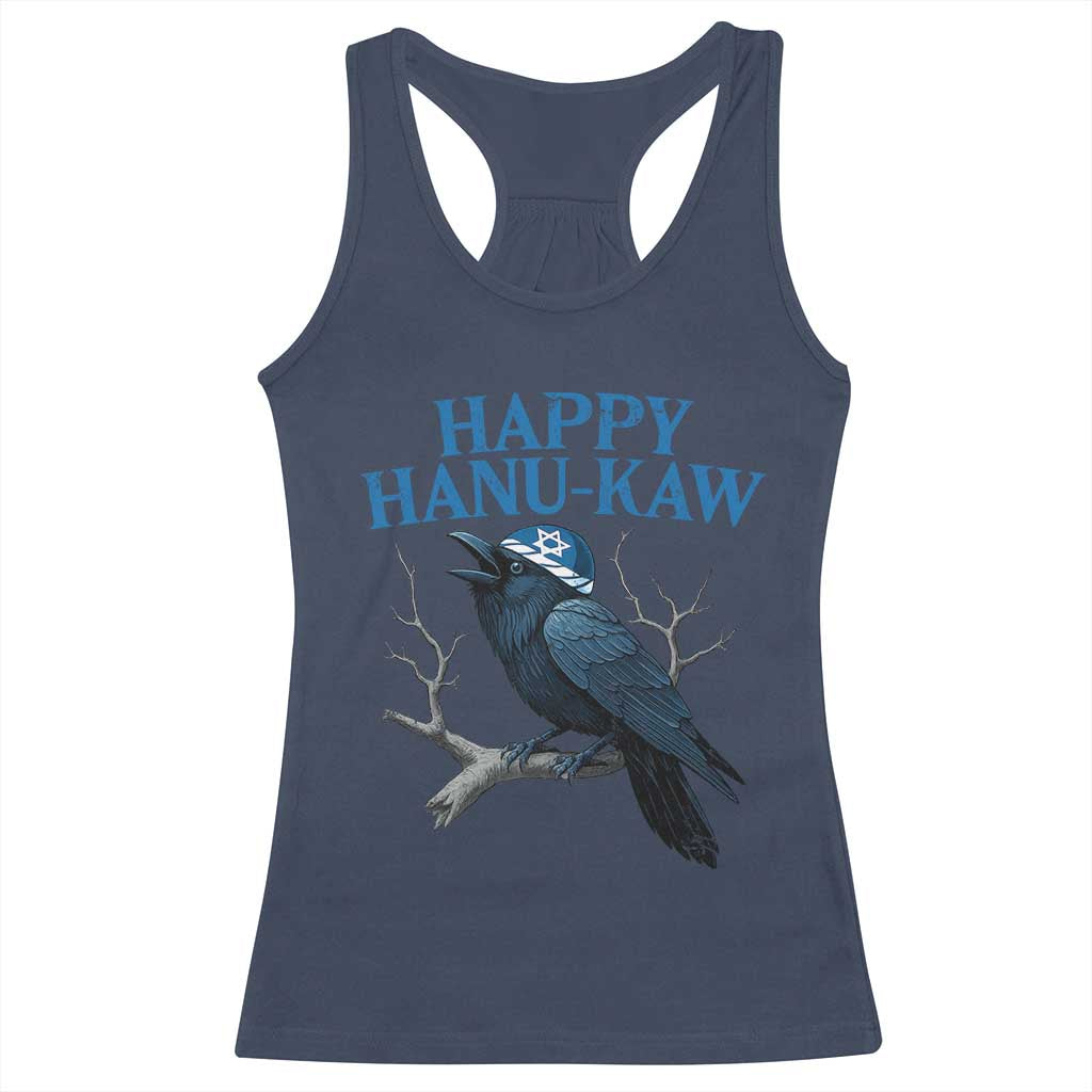 Funny Hanukkah Crow Racerback Tank Top Happy Hanukaw Jewish Holiday - Wonder Print Shop