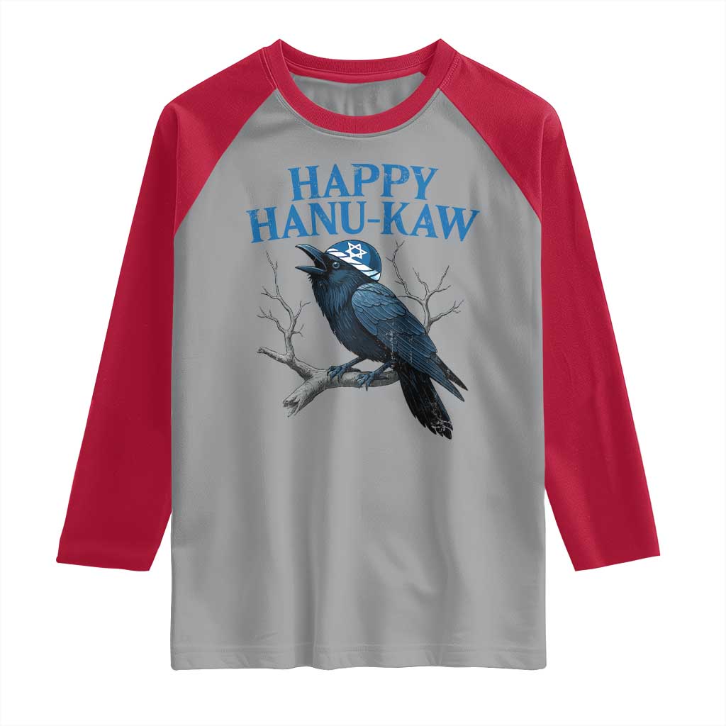 Funny Hanukkah Crow Raglan Shirt Happy Hanukaw Jewish Holiday - Wonder Print Shop