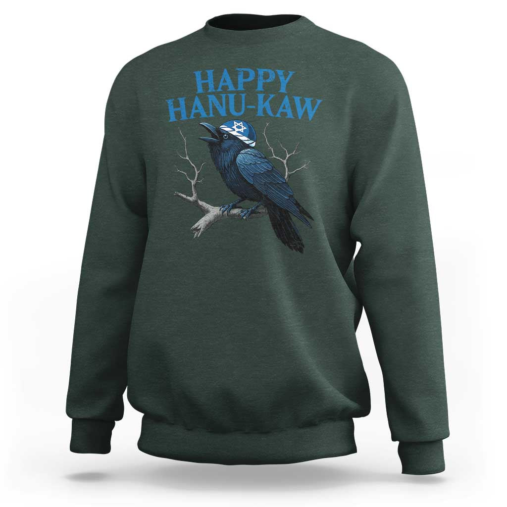 Funny Hanukkah Crow Sweatshirt Happy Hanukaw Jewish Holiday - Wonder Print Shop