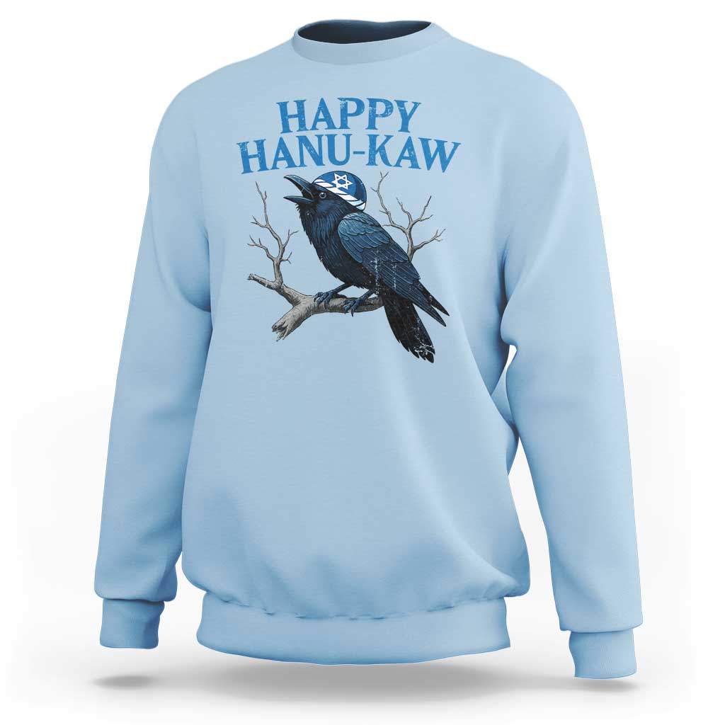 Funny Hanukkah Crow Sweatshirt Happy Hanukaw Jewish Holiday - Wonder Print Shop