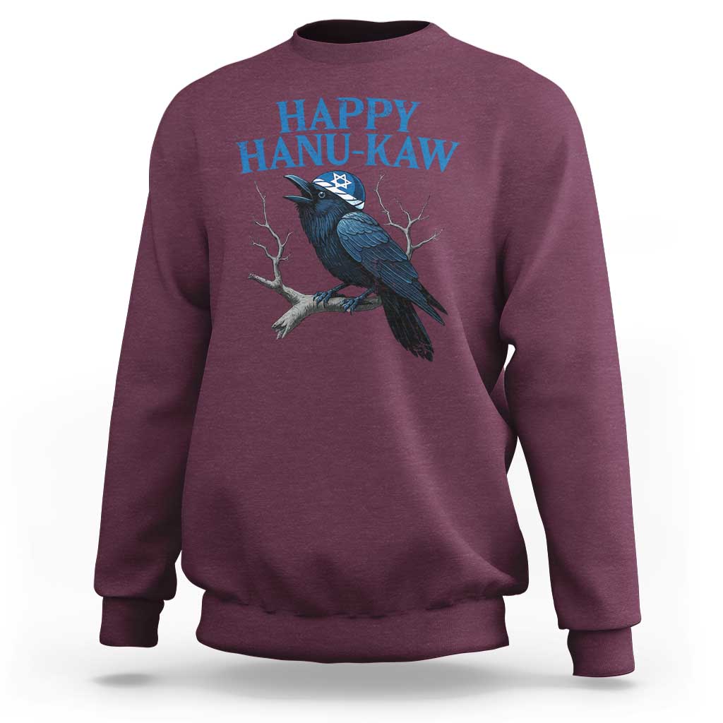 Funny Hanukkah Crow Sweatshirt Happy Hanukaw Jewish Holiday - Wonder Print Shop