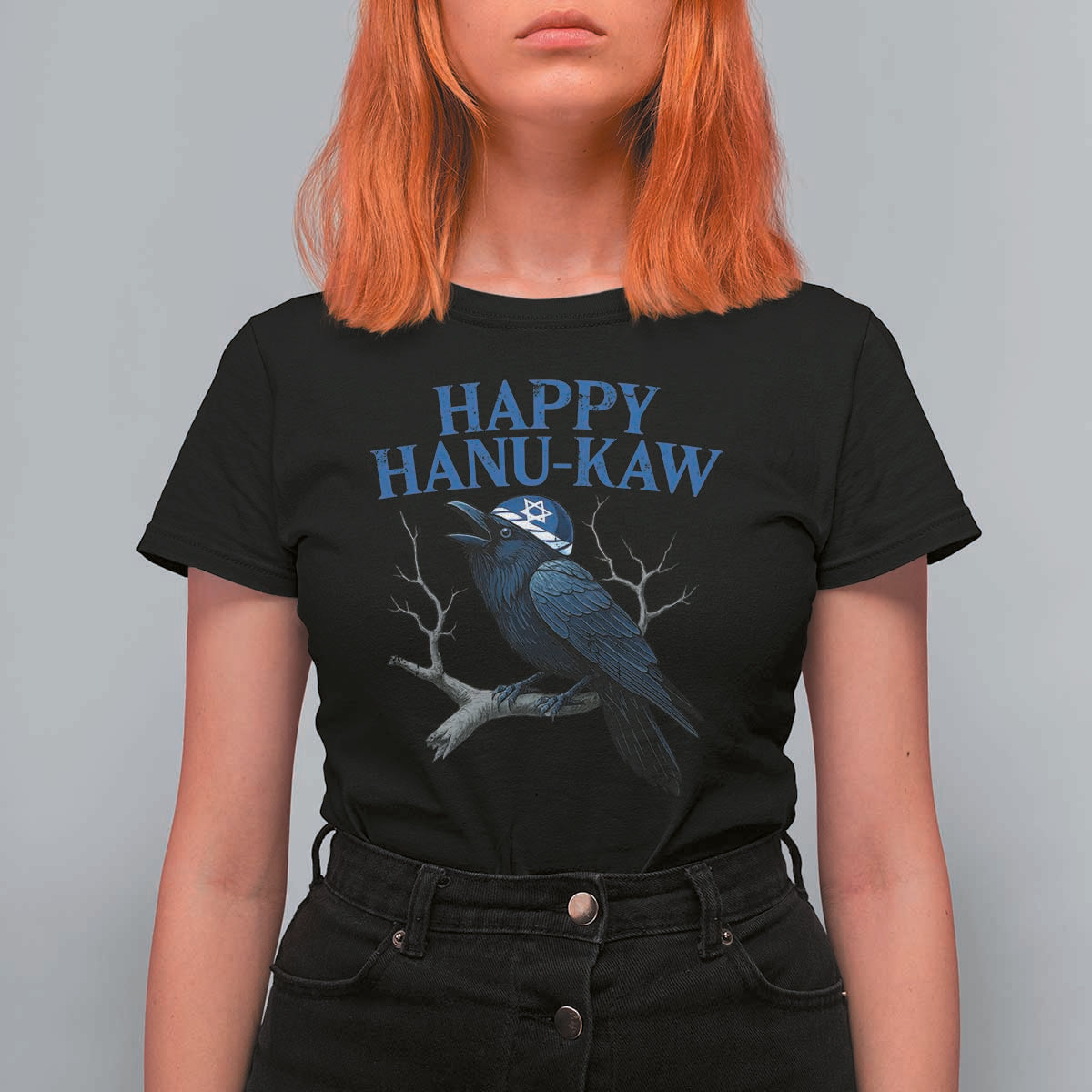 Funny Hanukkah Crow T Shirt For Women Happy Hanukaw Jewish Holiday - Wonder Print Shop