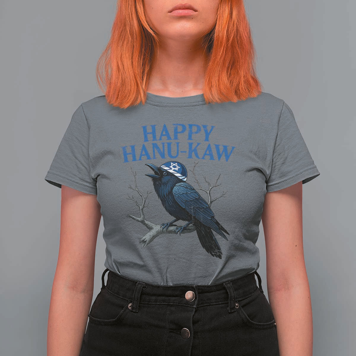Funny Hanukkah Crow T Shirt For Women Happy Hanukaw Jewish Holiday - Wonder Print Shop