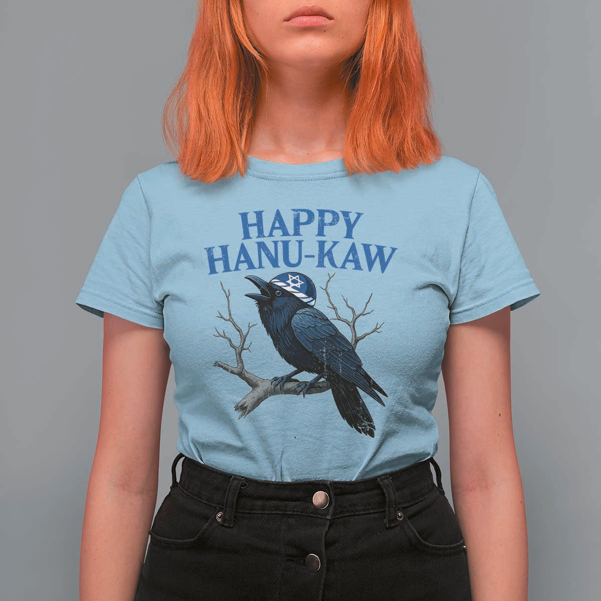 Funny Hanukkah Crow T Shirt For Women Happy Hanukaw Jewish Holiday - Wonder Print Shop
