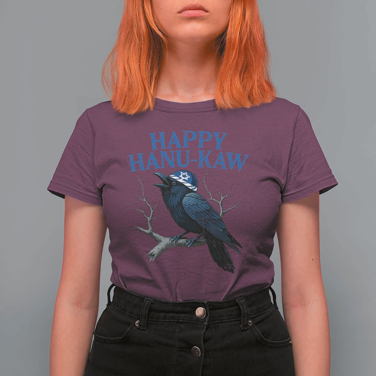 Funny Hanukkah Crow T Shirt For Women Happy Hanukaw Jewish Holiday - Wonder Print Shop