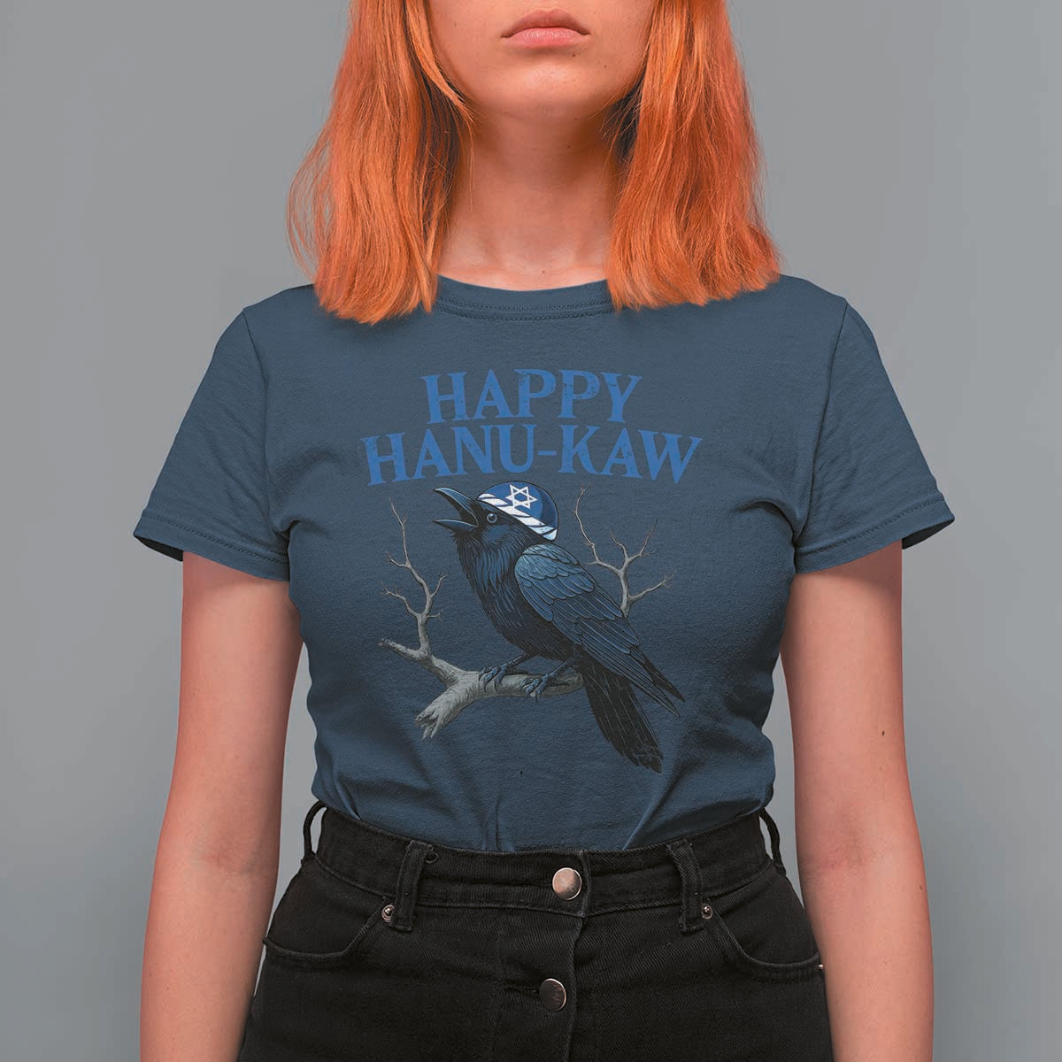 Funny Hanukkah Crow T Shirt For Women Happy Hanukaw Jewish Holiday - Wonder Print Shop
