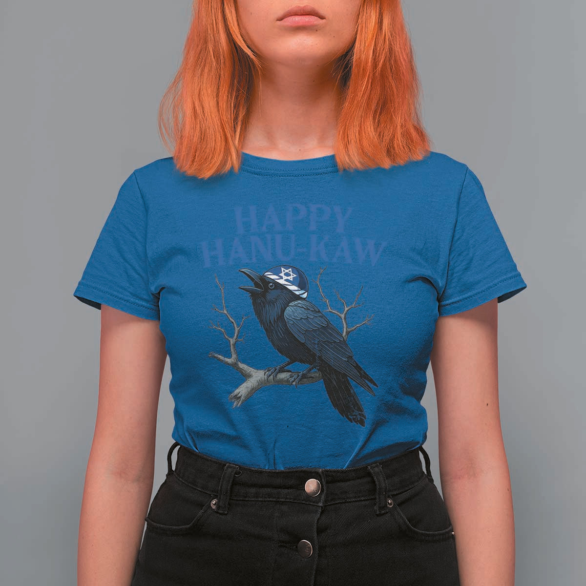 Funny Hanukkah Crow T Shirt For Women Happy Hanukaw Jewish Holiday - Wonder Print Shop