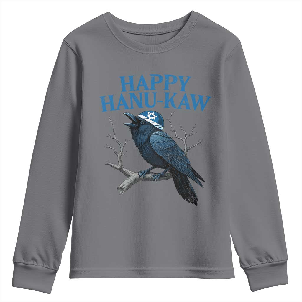 Funny Hanukkah Crow Youth Sweatshirt Happy Hanukaw Jewish Holiday - Wonder Print Shop
