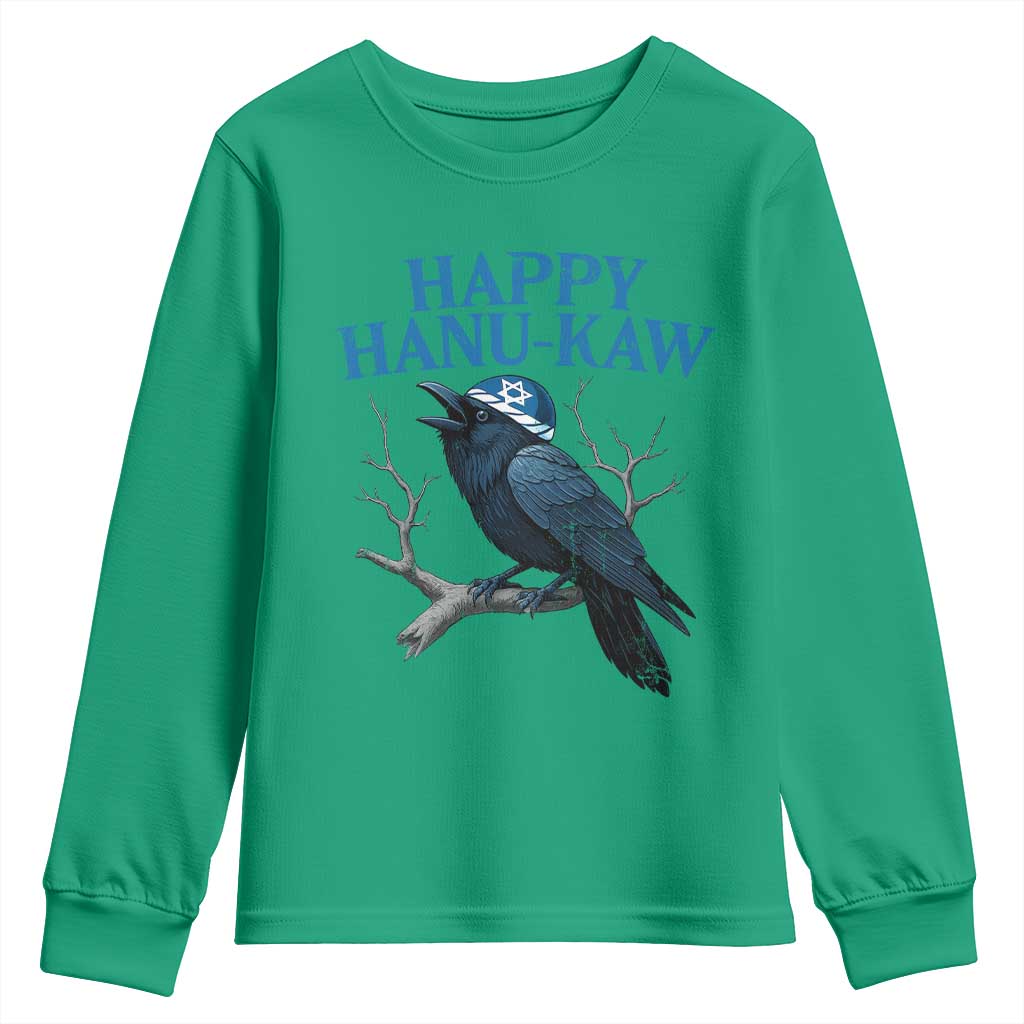 Funny Hanukkah Crow Youth Sweatshirt Happy Hanukaw Jewish Holiday - Wonder Print Shop