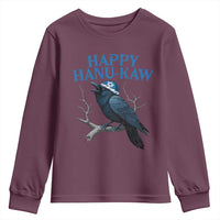 Funny Hanukkah Crow Youth Sweatshirt Happy Hanukaw Jewish Holiday - Wonder Print Shop