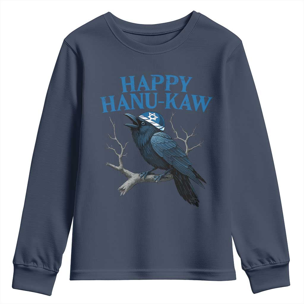 Funny Hanukkah Crow Youth Sweatshirt Happy Hanukaw Jewish Holiday - Wonder Print Shop