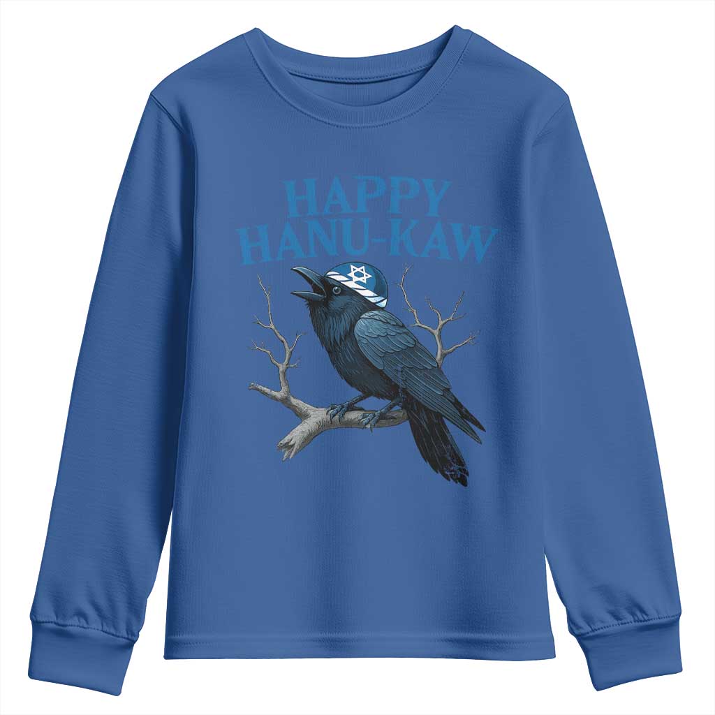 Funny Hanukkah Crow Youth Sweatshirt Happy Hanukaw Jewish Holiday - Wonder Print Shop