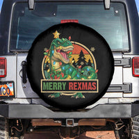 Funny Christmas Dinosaur Spare Tire Cover Merry Rexmas Dino Xmas Tree - Wonder Print Shop