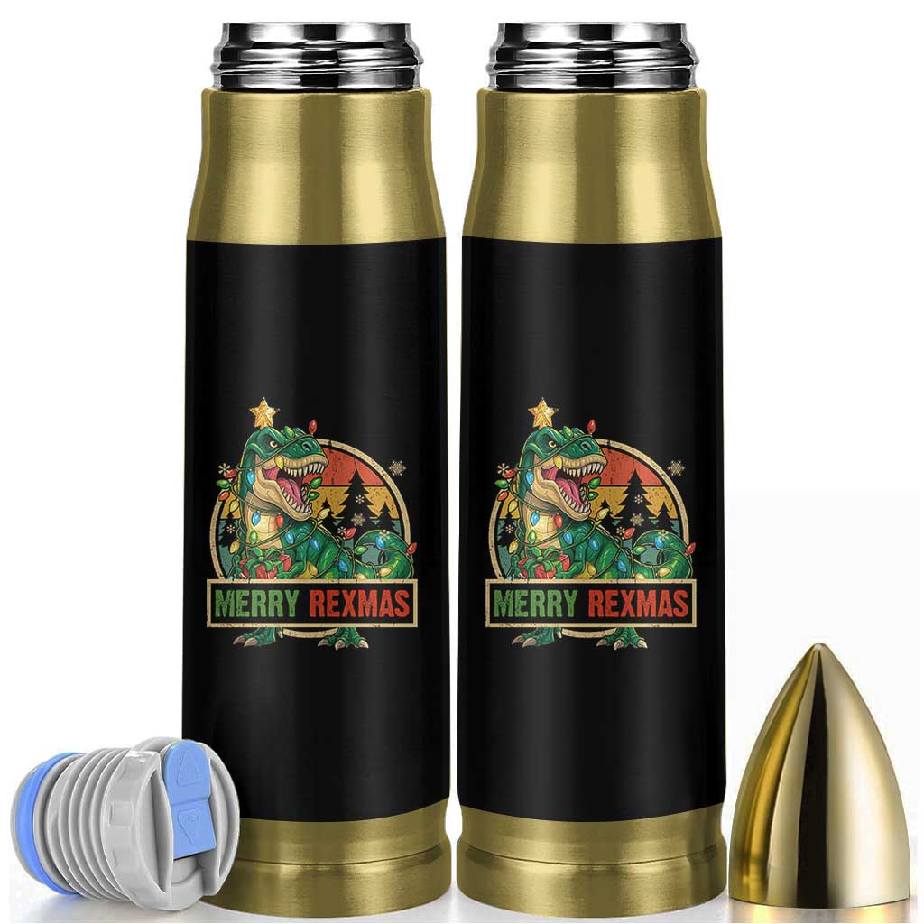Funny Christmas Dinosaur Bullet Tumbler Merry Rexmas Dino Xmas Tree - Wonder Print Shop