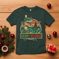Funny Christmas Dinosaur T Shirt Merry Rexmas Dino Xmas Tree - Wonder Print Shop