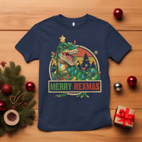 Funny Christmas Dinosaur T Shirt Merry Rexmas Dino Xmas Tree - Wonder Print Shop